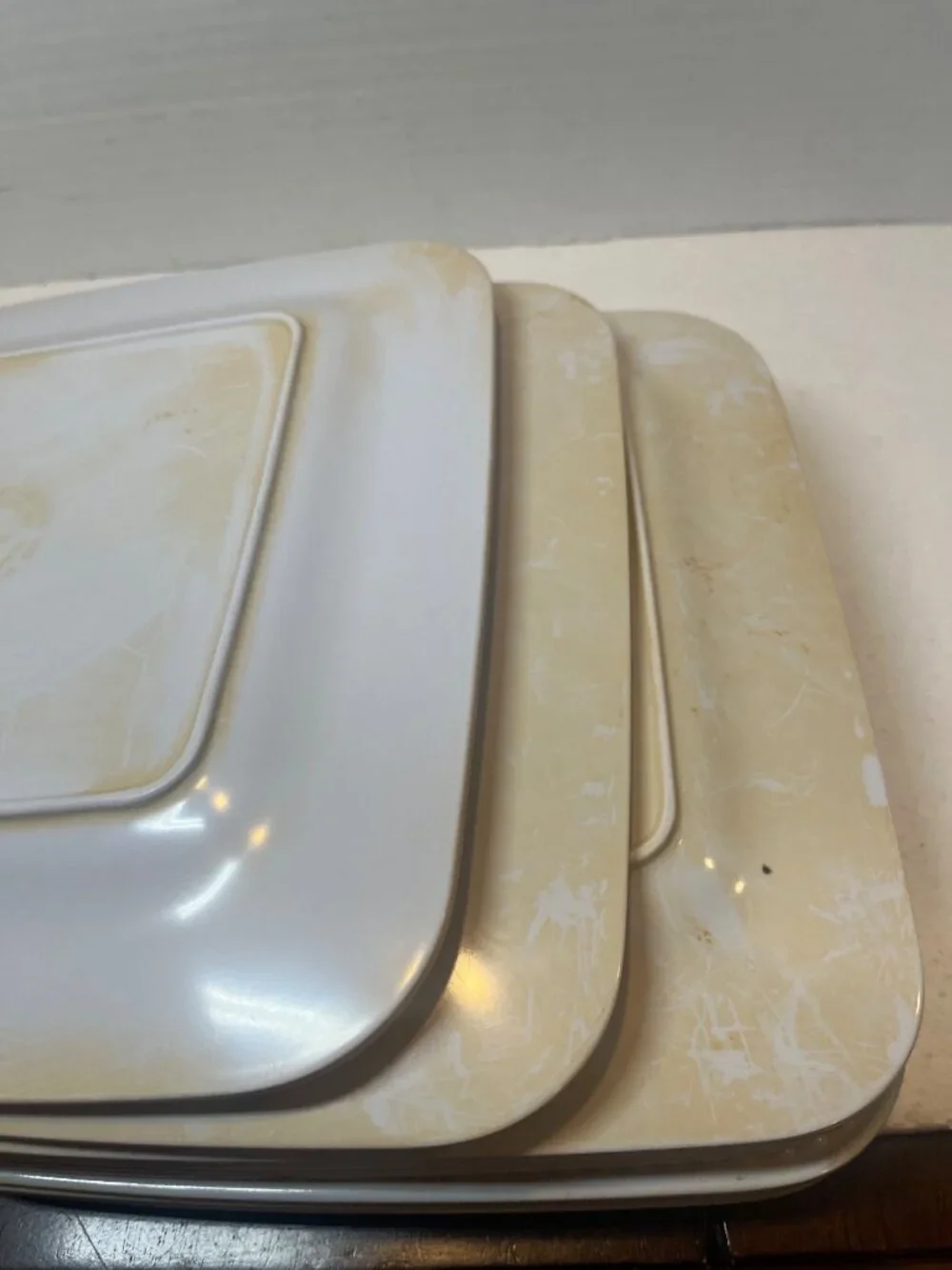 Set Of 10 Keller Charles Melamine Square Plates with Coastal Seagull & Ocean Sce